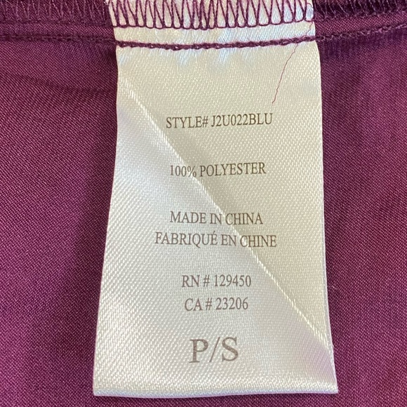 Como Blu sz Small Petite Purple Short Sleeve Pullover Top - Picture 7 of 8